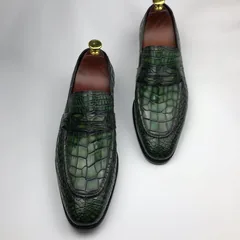 Men Penny Loafer Slip on Crocodile Texture BMGAS120135 image 8