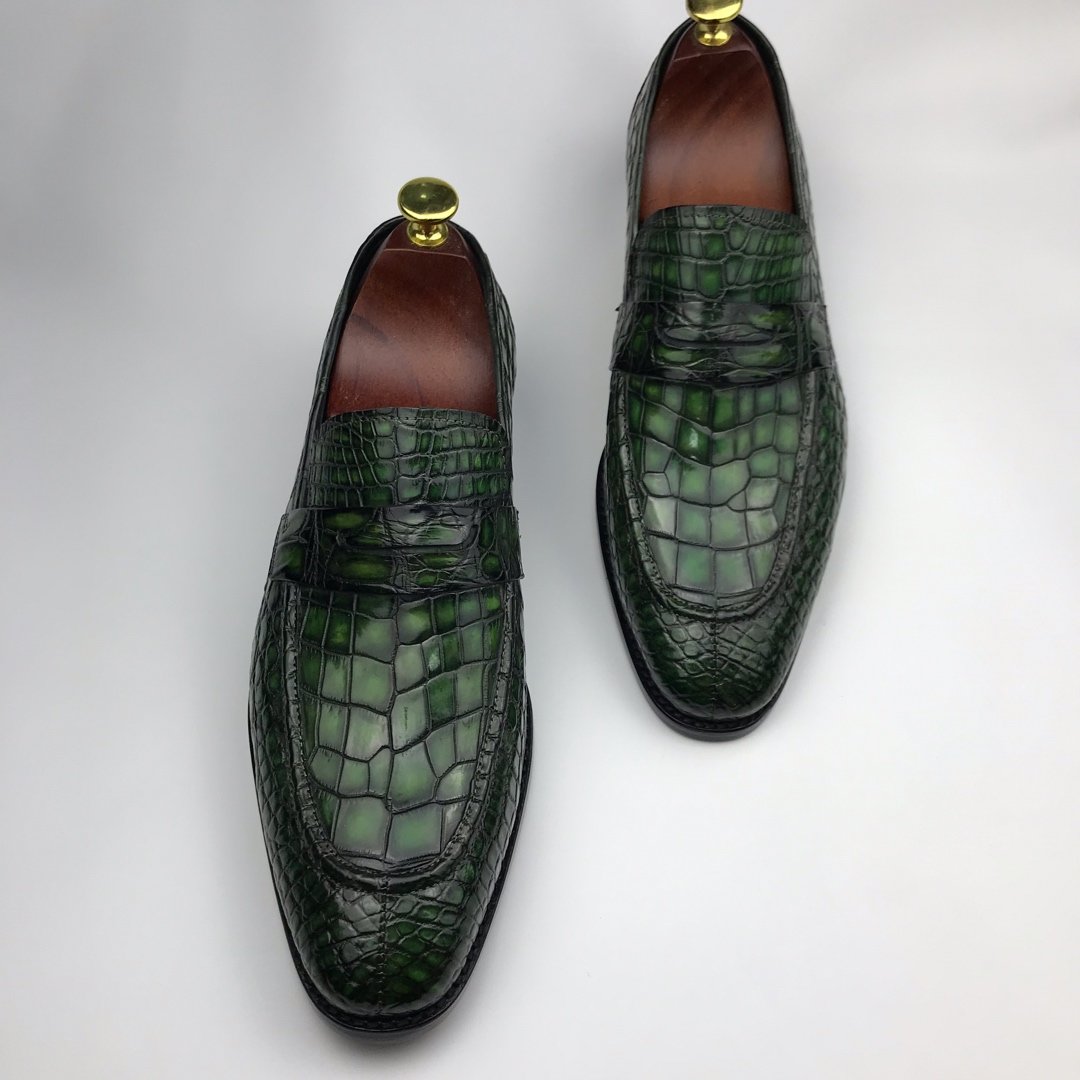 Men Penny Loafer Slip on Crocodile Texture BMGAS120135 image 8