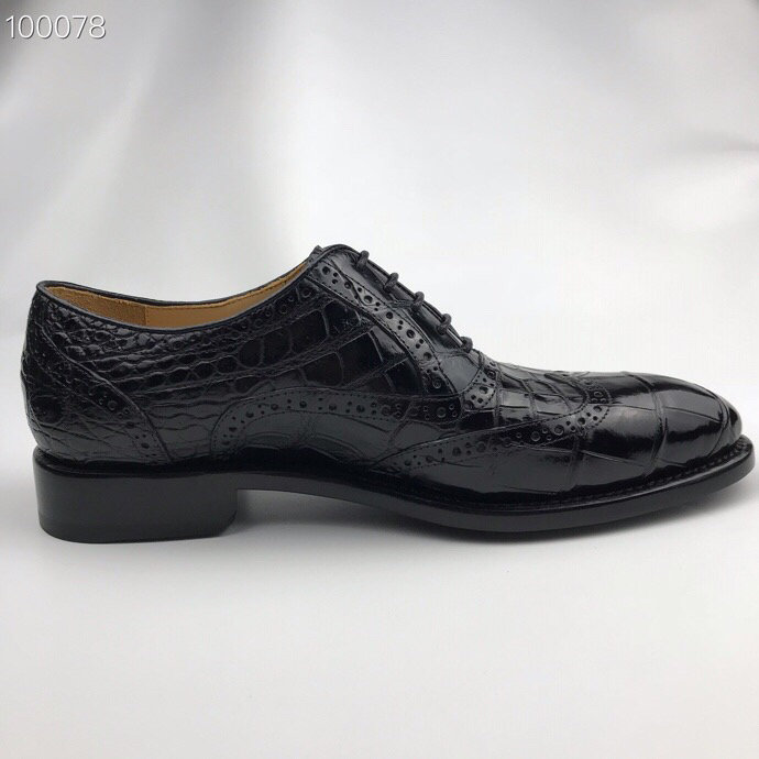 Men’s Crocodile with Leather Sole Oxford BMBAS120149 image 8
