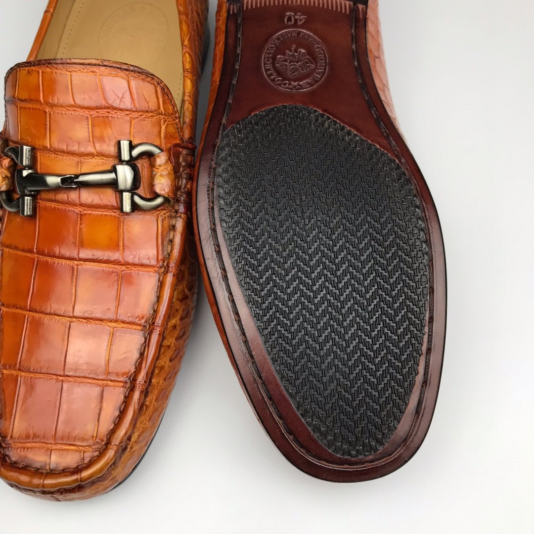 Mens Crocodile Loafers Slip on Boat Shoes BMBAS120152 image 9