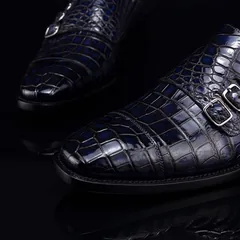 Men’s Crocodile Pointed Toe Monk Slip-On Shoe BMBAS12055 image 7