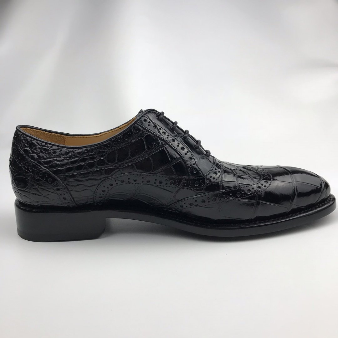 Men’s Genuine Crocodile Lace up Oxford Dress Shoes BMBAS120162 image 9
