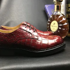 Men red gator dress shoes Classic Derby BMRAS120163 image 9