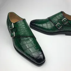 Men’s Crocodile Cap Toe Double Monk Strap BMGAS120171 image 9