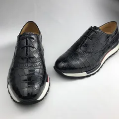 Men’s Crocodile Leather Oxford Shoes Casual Sneaker BMBAS120172 image 9