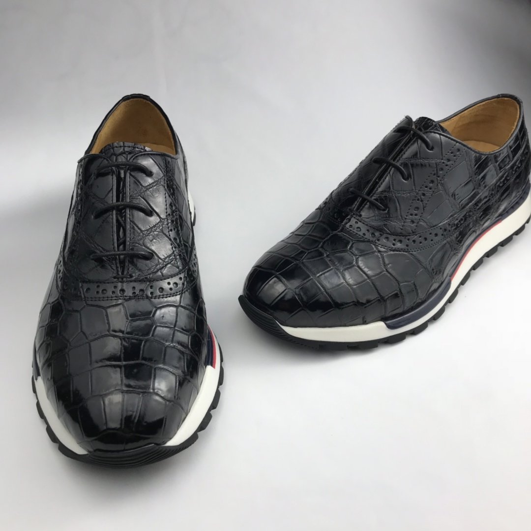Men’s Crocodile Leather Oxford Shoes Casual Sneaker BMBAS120172 image 9