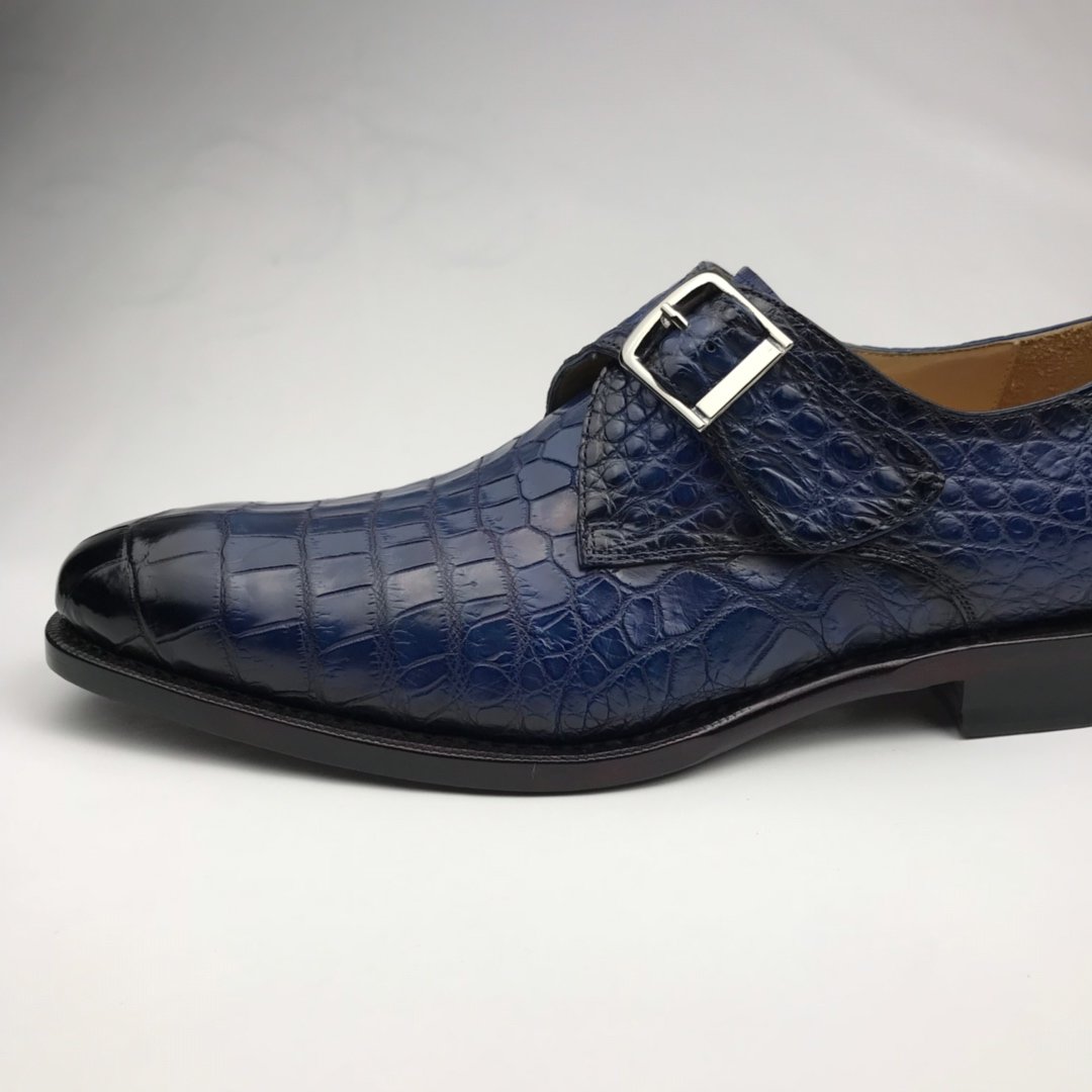 Men’s Crocodile Print Loafers Buckle Fashion Shoes BMBAS120173 image 2