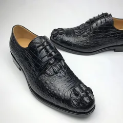 Horn back Crocodile Low Top Derby Shoes BMBAS120182 image 8
