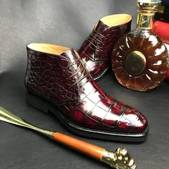 Pointed Toe Crocodile Derby Boots BMBAS120189 image 9