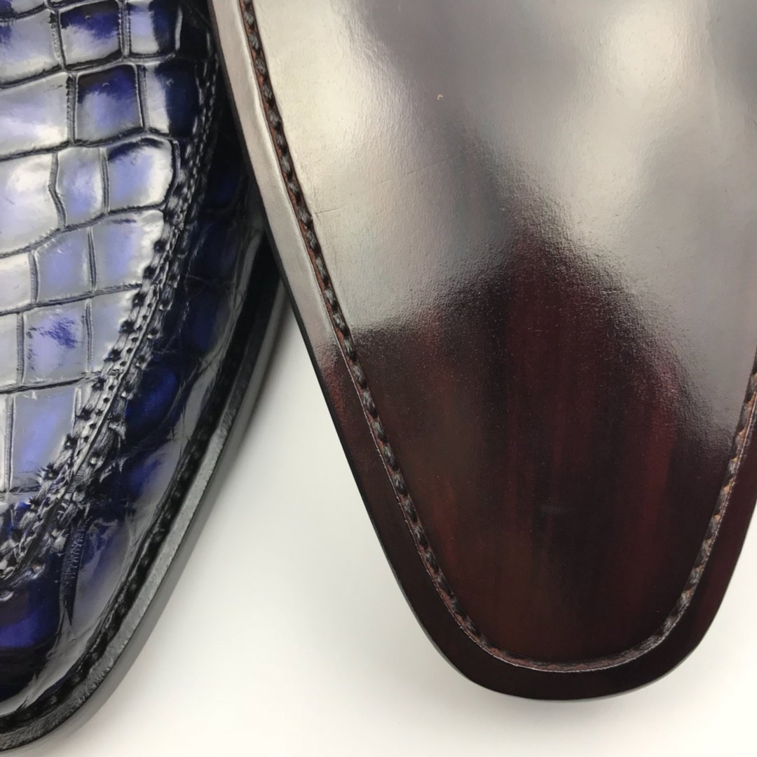 Genuine Crocodile Oxford Laces Leather Brogues Shoes BMBAS120197