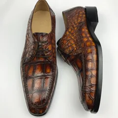 Derby Croc-Effect Leather Shoes BMBAS120200 image 2