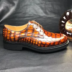 Men’s Classic Modern Crocodile Formal Derby Shoe BMBAS12070 image 9