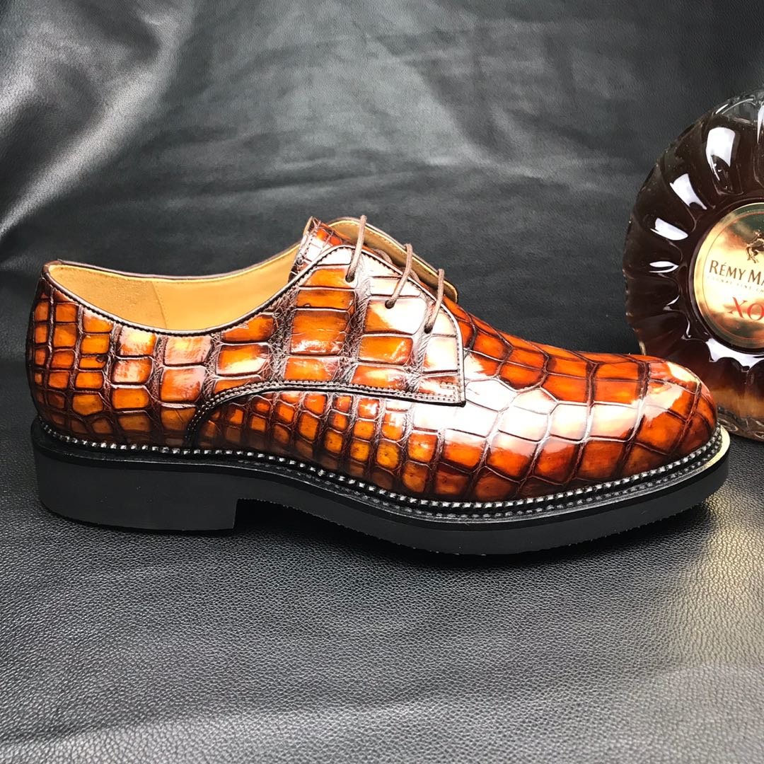 Men’s Classic Modern Crocodile Formal Derby Shoe BMBAS12070 image 9