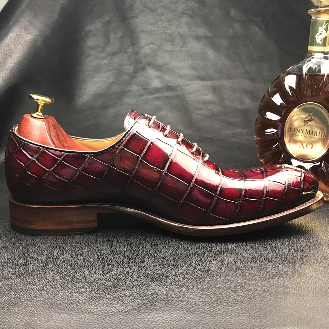 Men’s New Genuine Crocodile Oxford Shoes BMBAS12072 image 9