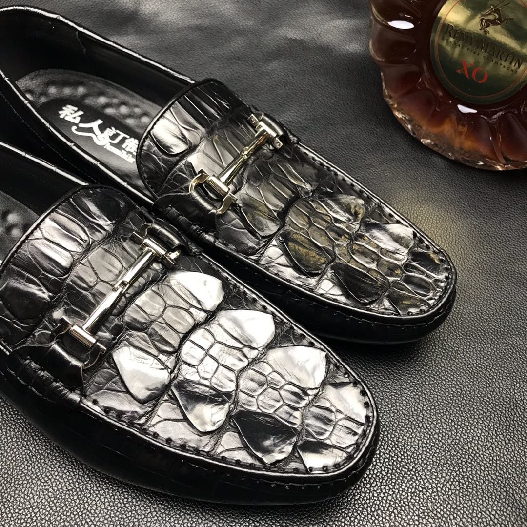 Crocodile Leather Casual Driving Slip-on Shoe BMBAS12075 image 2