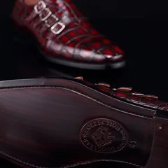 Monk Strap Shoes High-end Leather Crocodile Shoes BMBAS12057 image 9
