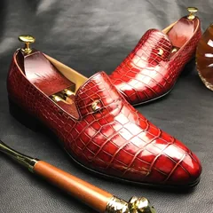 Driving Loafers Boat Shoes Slip On Crocodile BMBAS12084 image 9
