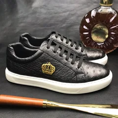 Ostrich Casual Leather Sneaker Shoes BMBOS12089 image 2