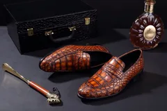 Croc Men’s Genuine Exotic Loafer Shoes BMBAS120103 image 9