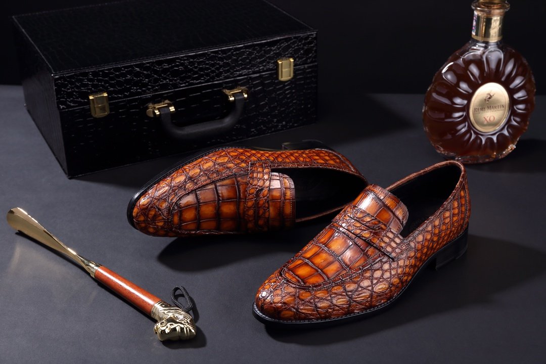 Croc Men’s Genuine Exotic Loafer Shoes BMBAS120103 image 9