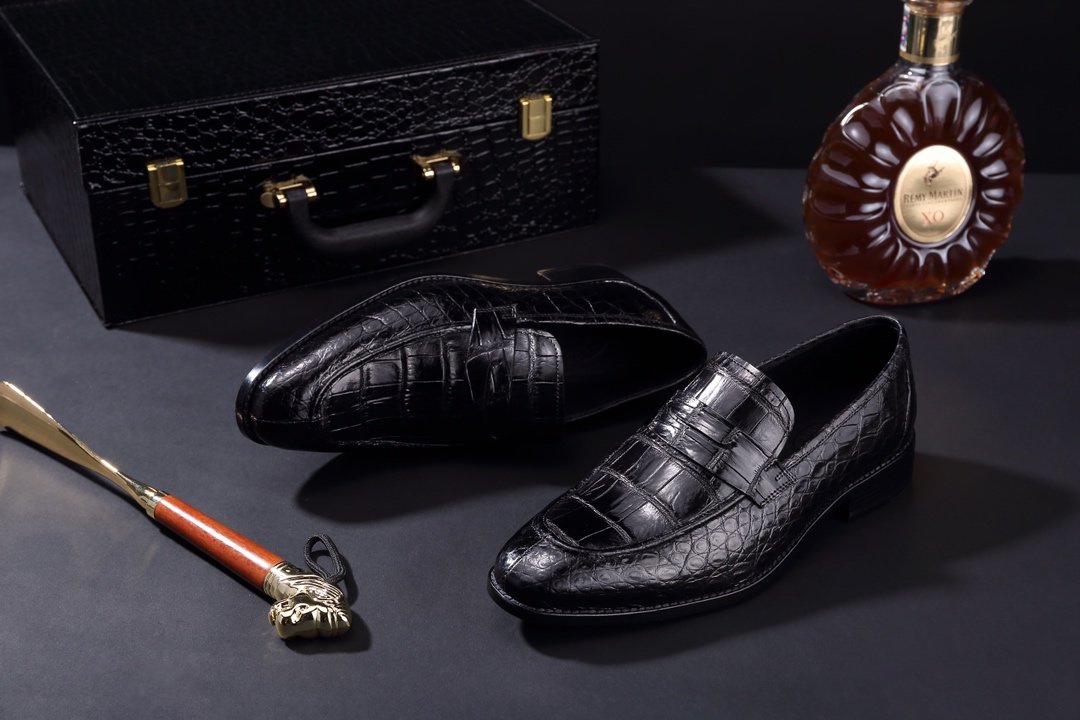 Men’s Soft Crcodile Genuine Leather Penny Loafers BMBAS120104 image 4