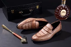 Men Slip-on Business Crocodile Lightweight Flat BMKAS120105 image 2