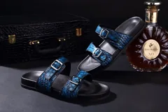 Men’s Open Toe Crocodile slippers BMBAS120107 image 8