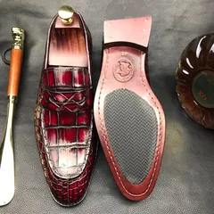 Men Crocodile Dress Shoes Peas Shoes BMBAS120118 image 9