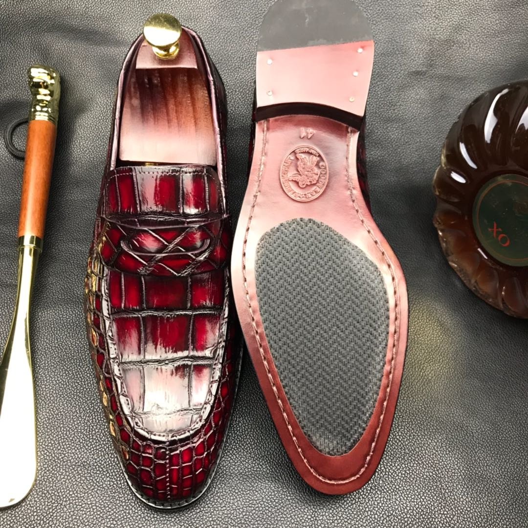 Men Crocodile Dress Shoes Peas Shoes BMBAS120118 image 9
