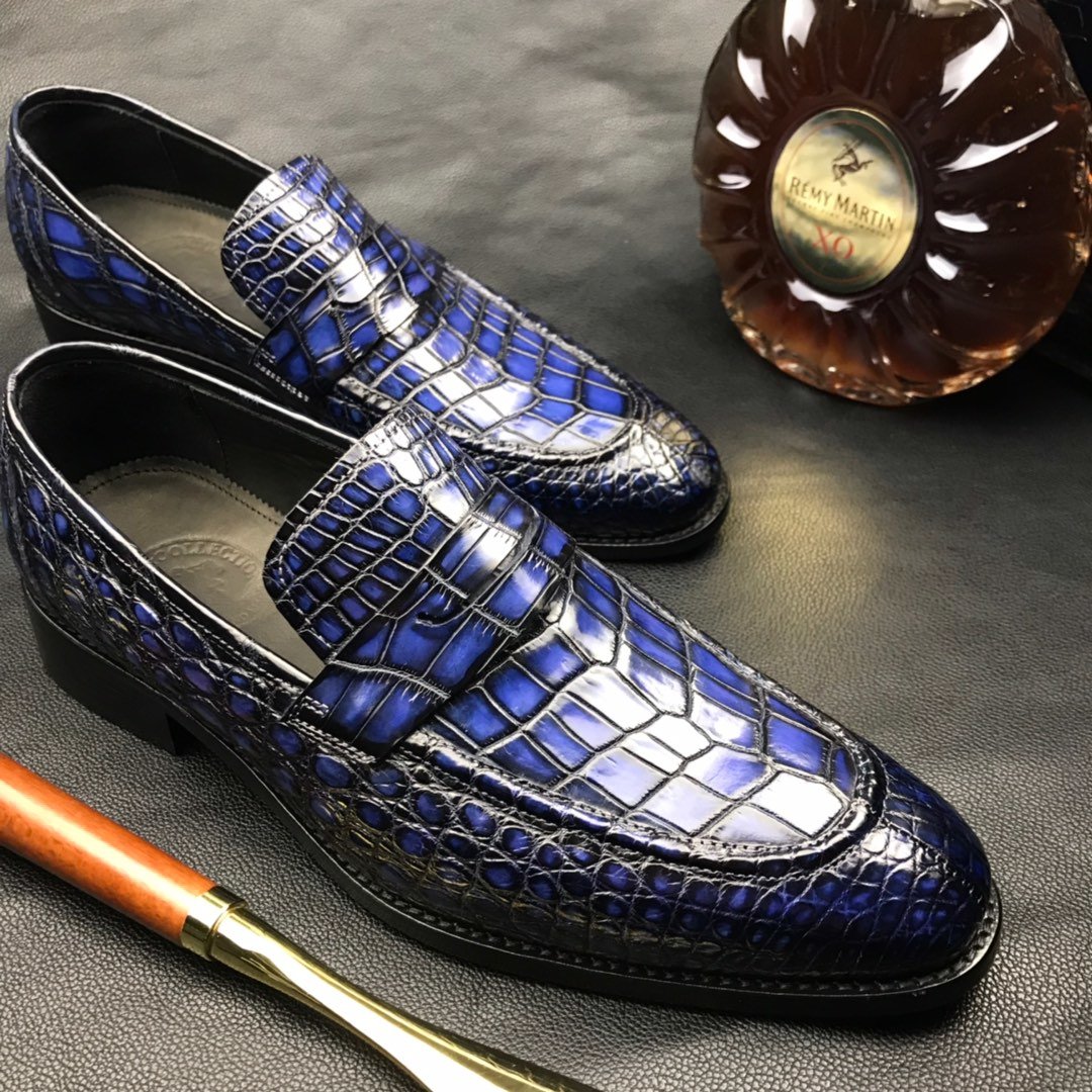 Mens Dress Shoes Genuine Crocodile Boat Shoes BMBAS120119 image 2