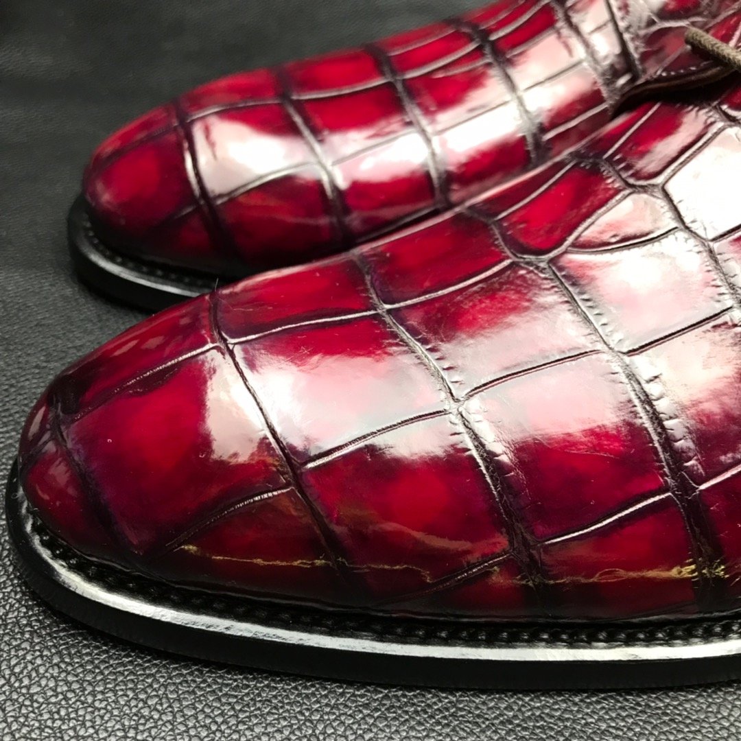 Glossy Crocodile Pattern Oxfords Dress Shoes BMBAS120123 image 2