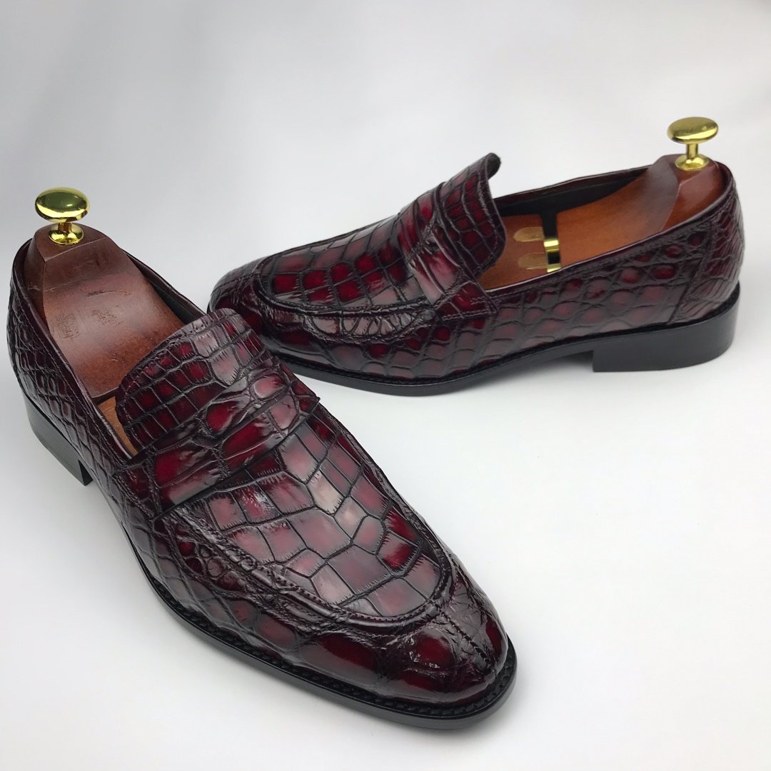 Dress Shoes Crocodile Print Loafer Genuine Leather BMBAS120134 image 9