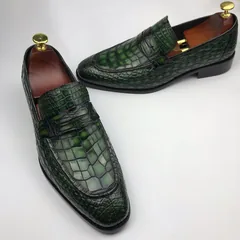Men Penny Loafer Slip on Crocodile Texture BMGAS120135 image 9