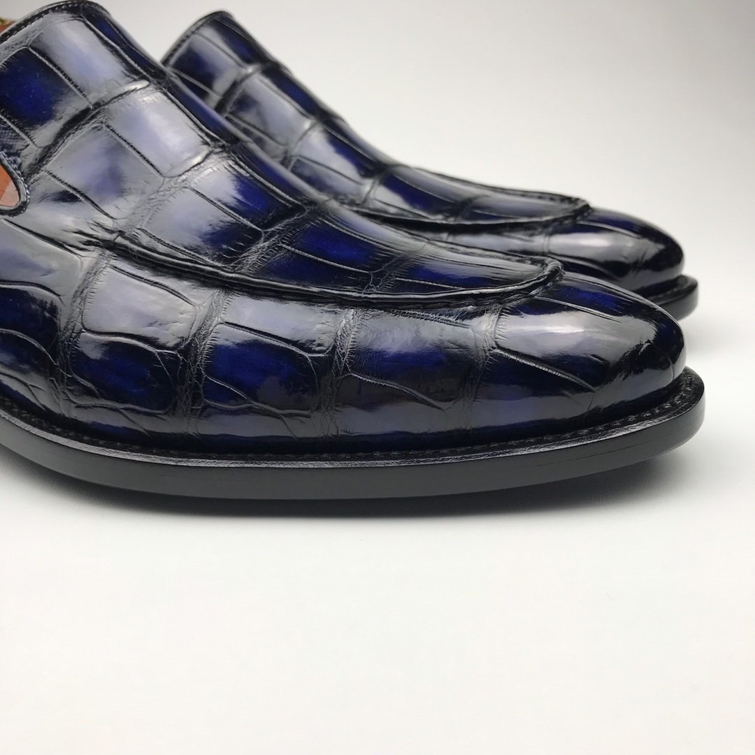 Mens Crocodile Slip-On Dress Loafer BMBAS12063 image 9