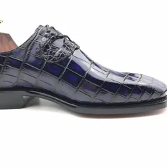 Blue Scale-Patterned Dress Shoes BMBAS120142 image 8