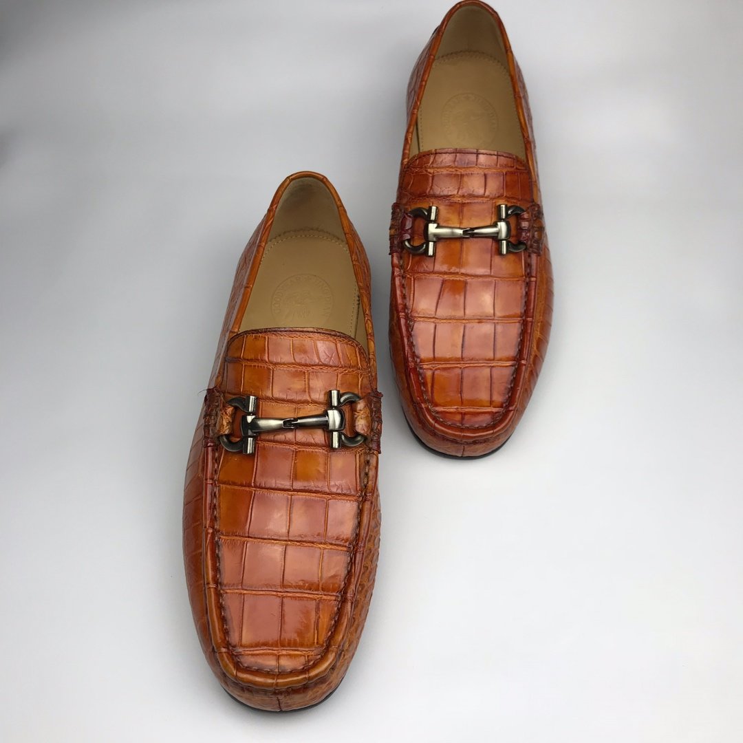 Mens Crocodile Loafers Slip on Boat Shoes BMBAS120152 image 2