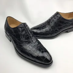 Men’s Genuine Crocodile Lace up Oxford Dress Shoes BMBAS120162 image 2