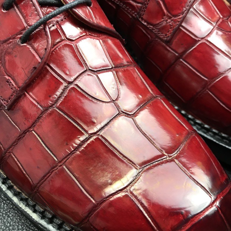 Men red gator dress shoes Classic Derby BMRAS120163 image 2