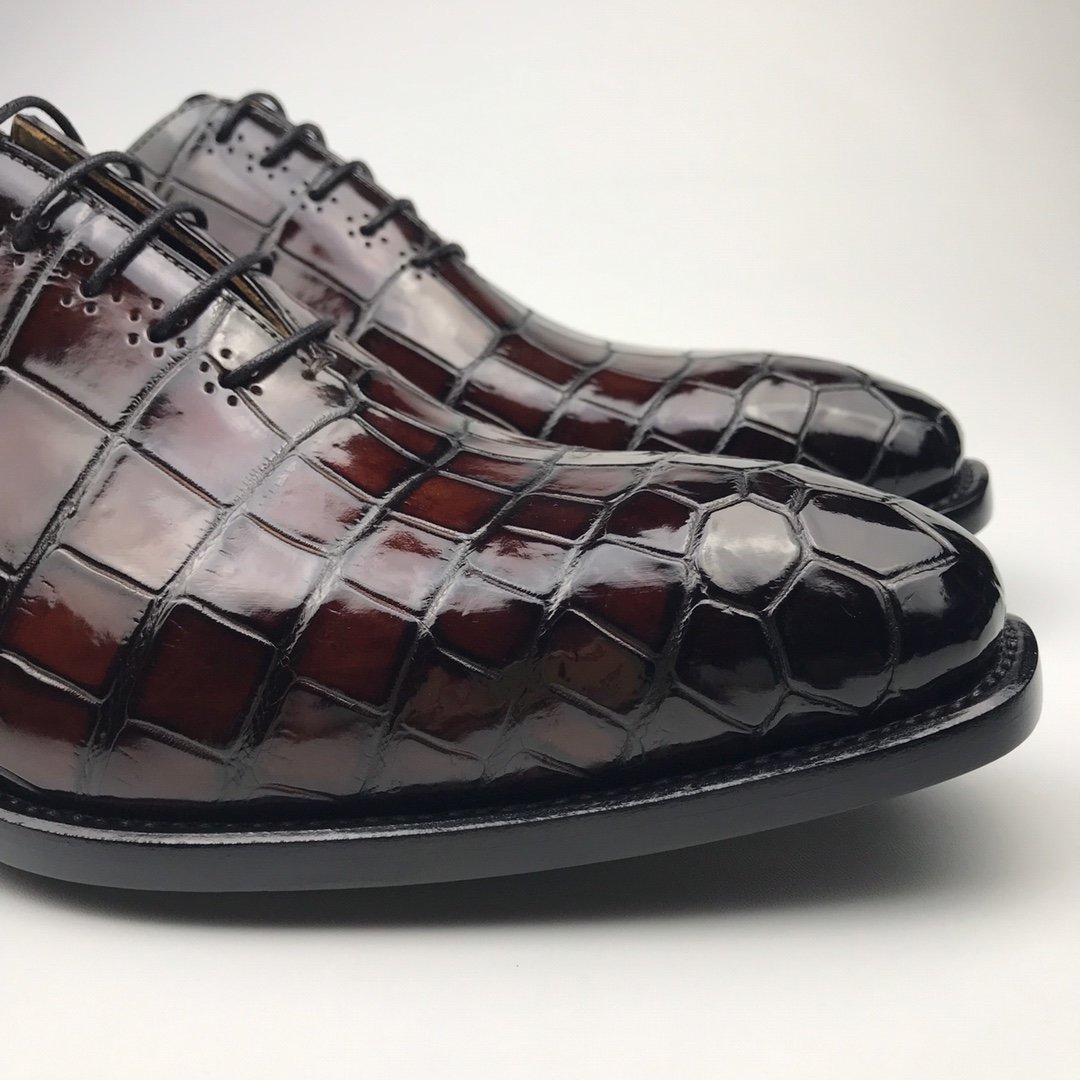 Men’s Exotic Smooth Crocodile Print Comfortable Oxford BMBAS12066 image 2