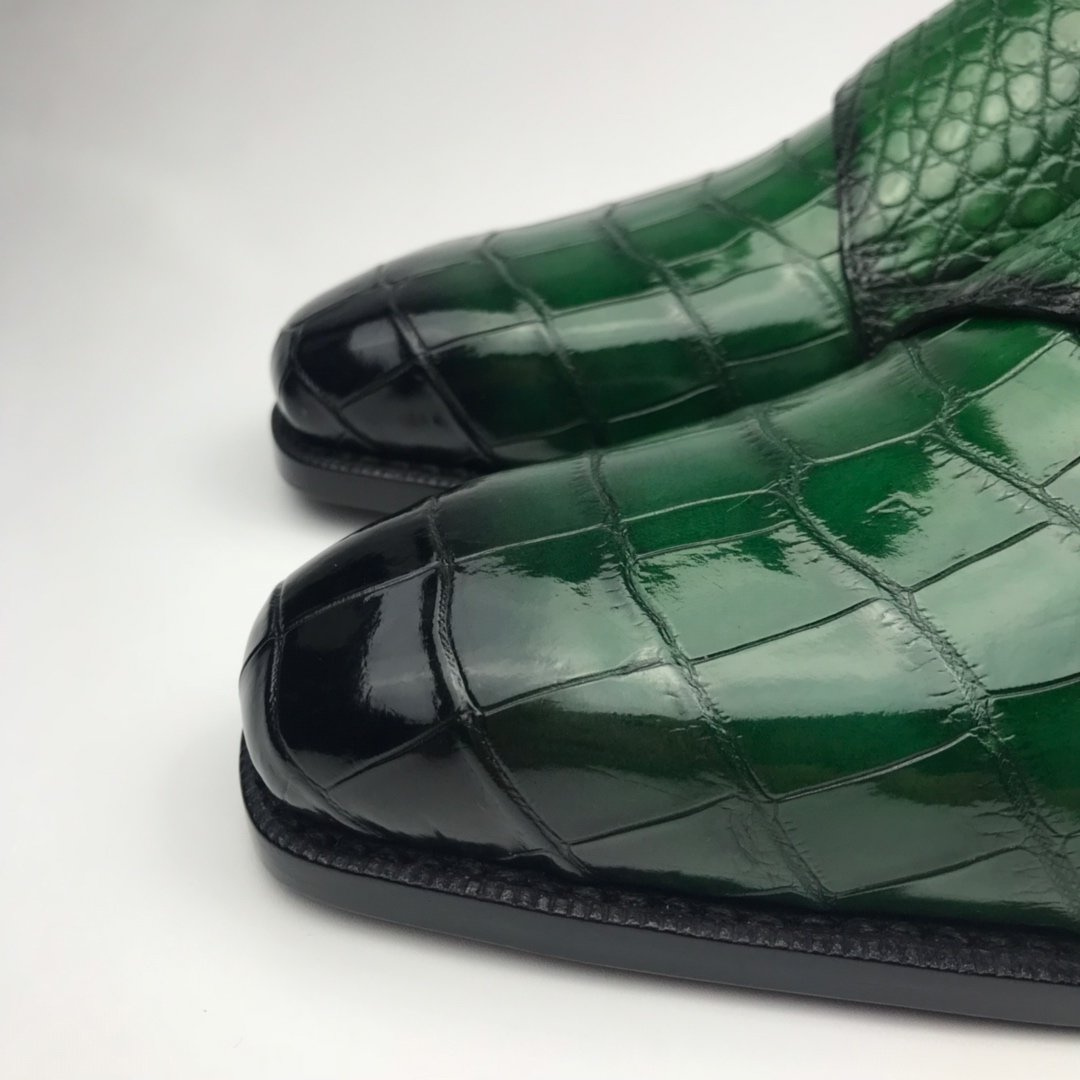 Men’s Crocodile Cap Toe Double Monk Strap BMGAS120171 image 2