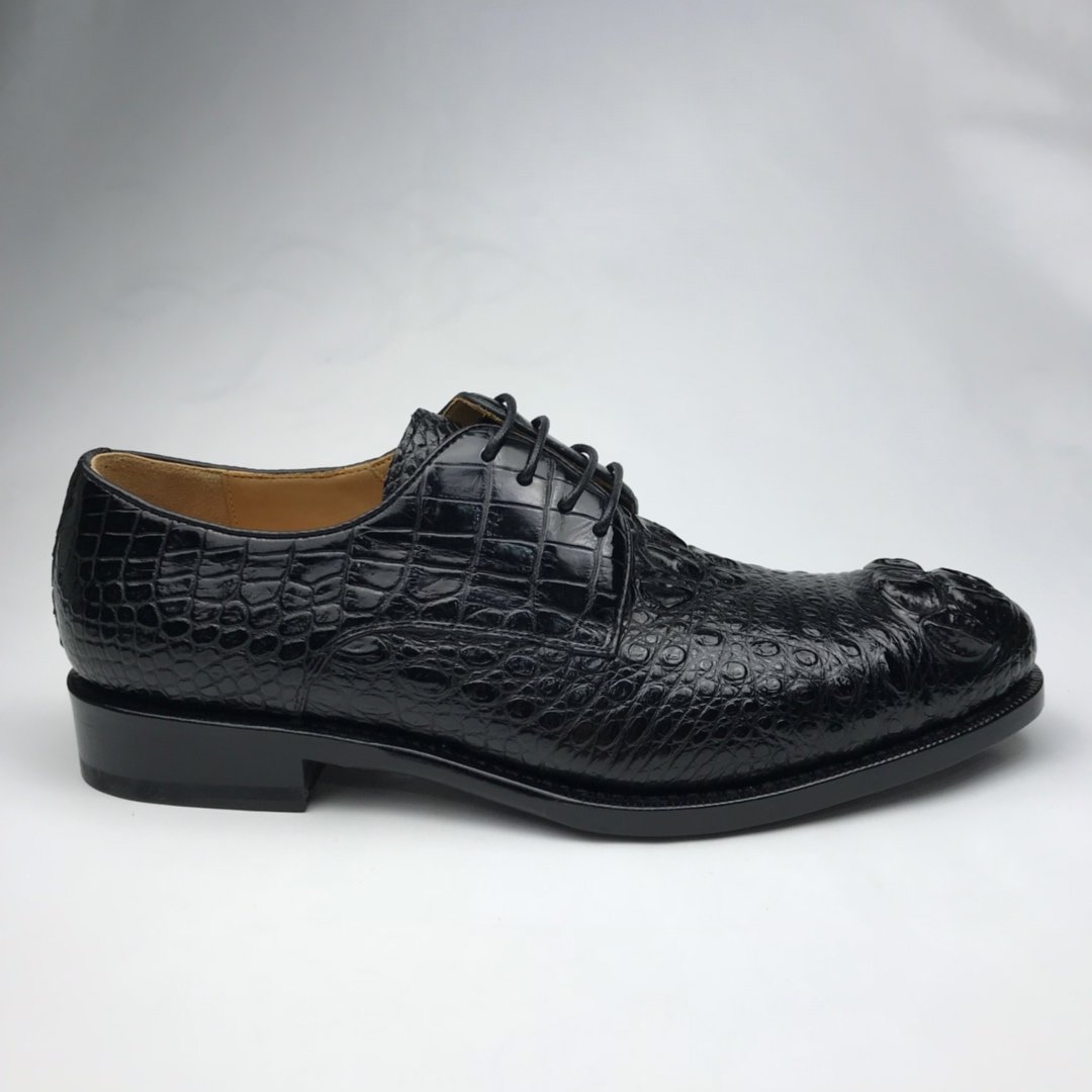 Horn back Crocodile Low Top Derby Shoes BMBAS120182 image 9