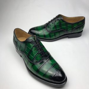 Crocodile Pattern Oxford Shoes Formal Style
