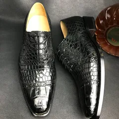 Crocodile Cap Toe Derby Lace Up Oxford Dress Shoes BMBAS120186 image 2