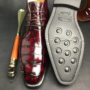 Pointed Toe Crocodile Derby Boots BMBAS120189