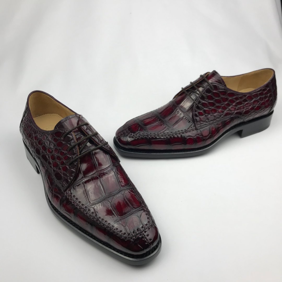 Genuine Crocodile Leather Derby Shoes BMBAS120199 image 2