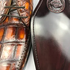 Derby Croc-Effect Leather Shoes BMBAS120200 image 3