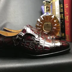 Crocodile Leather Slip-On Retro Elegant Monk Shoes BMBAS120208 image 2
