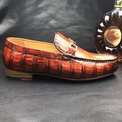 Crocodile Leather Penny Loafer Casual Flat Shoes BMBAS12074 image 2