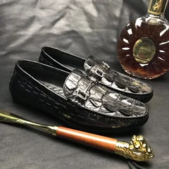 Crocodile Leather Casual Driving Slip-on Shoe BMBAS12075 image 3