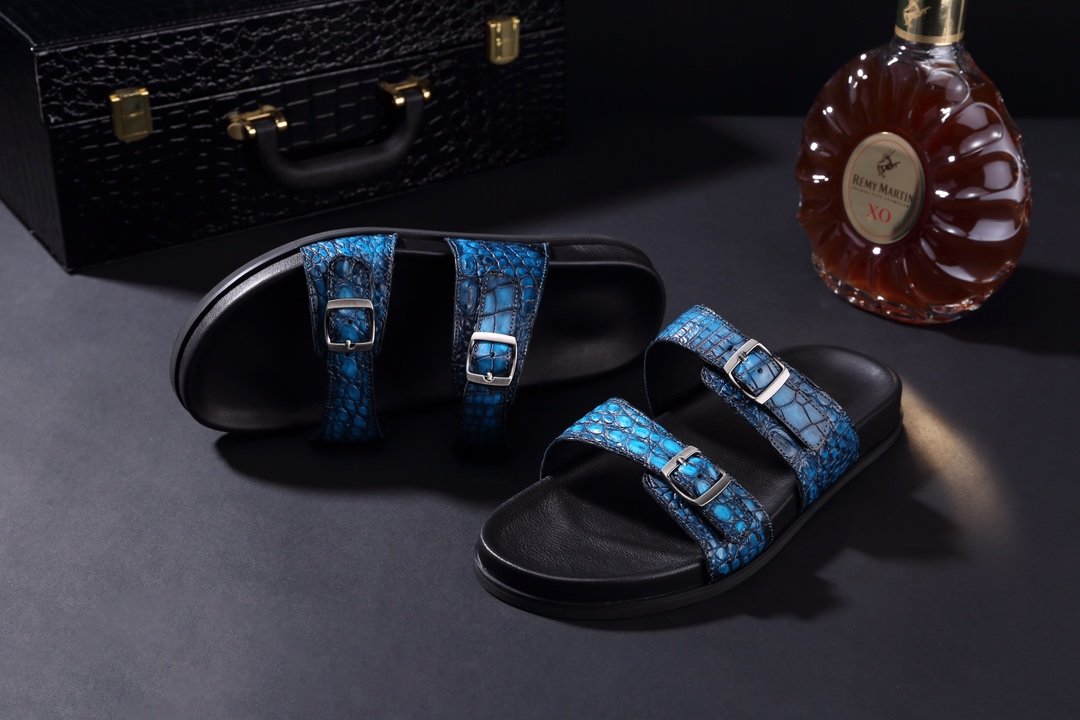 Men’s Open Toe Crocodile slippers BMBAS120107 image 9